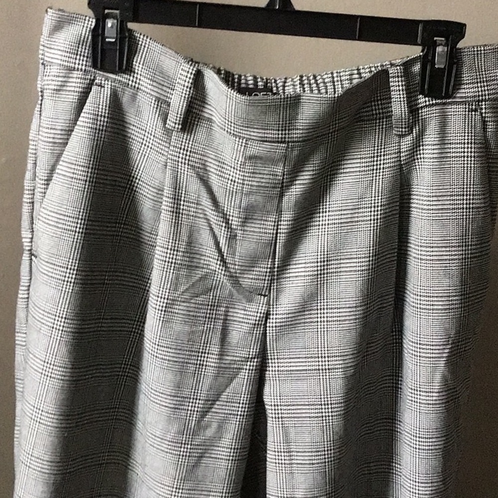 Loft black and white checkered pant